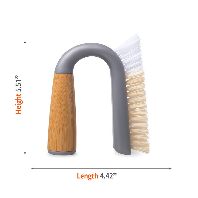 Full Circle Grunge Buster Grout & Tile Scrub Brush, Grey - Image 4